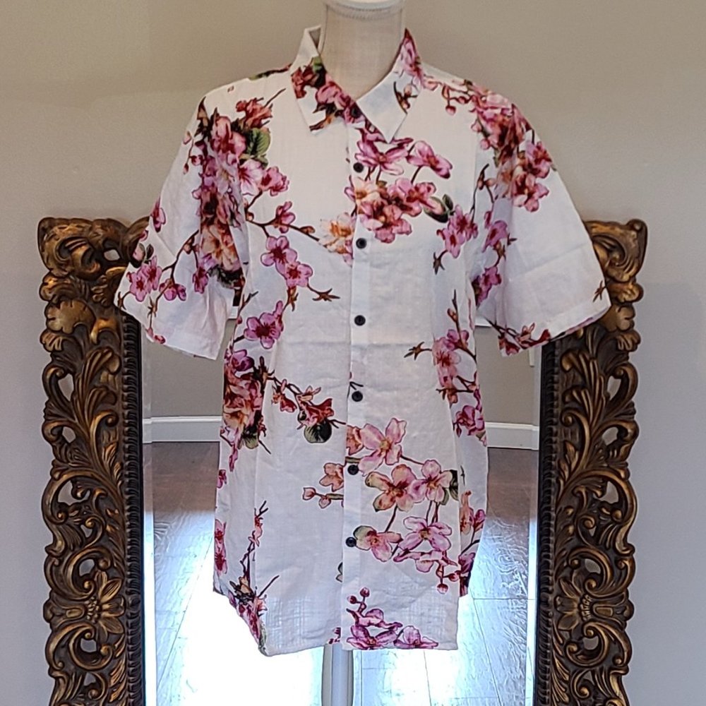 Jogal Blouse White/Pink Ladies Size M